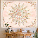 Lunerfex Floral Mandala Tapestry Boho Tapestry for Bedroom Orange Tapestries Wall Hanging Living Room Wall Art and Home Decor 44x60 by CozyNest Decor