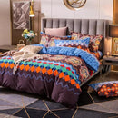 ABREEZE Bohemian Duvet Cover Set Colorful Brown Boho Retro Bedding Set Damask Paisley Cotton Duvet Cover Tribal Reversible Bedding Exotic Style Comforter Cover 3-Piece Queen by CozyNest Decor