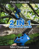 LUXTER 5-in-1 Cordless Pole Saw & Hedge Trimmer Brushless Electric Mini Chainsaw Auto Oiling 15-FT Max Reach Pole Saw for Tree Trimming Trimmer Limb Branch Cutter 2 X 2.0Ah Battery & Charger Include by GreenHaven Gardens