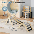 BlueWood 10-in-1 Pikler Triangle Set, Toddler Climbing Toys Indoor, Montessori Climber, Baby Jungle Gyms with Arch, Extra Rope Ladder & Footprint Balance Beam - Grey Twilight by TinyTreasures Baby Boutique