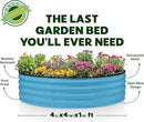 Round Galvanized Raised Garden Bed // 4×4×1 ft (2-Pack) Galvanized Raised Garden Beds Outdoor for Gardening, Vegetables, Flowers // Patented Tool-Free Design Round Planter (Teal) by GreenHaven Gardens