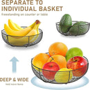 CAXXA 3-Tier Hanging Basket Fruit Organizer Kitchen Heavy Duty Wire Organizer with 2 Free Bonus Metal Ceiling Hooks(Bronze) by CozyNest Decor