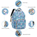 Diaper Bag Backpack, Diaper Bags for Baby Girls Boys, Baby Bags for Moms Dads, Nappy Changing Bag with Insulated Pockets,Multi-functional Waterproof Backpack with Stroller straps-Deep blue elephant by TinyTreasures Baby Boutique
