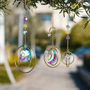 Set 3 Crystal Hanging Decorations - Sun & Moon Rainbow Crystal Suncatcher Window Car Hanging Prisms Ornament Pendant,Boho Love Wall Decoration,Home Garden Decor Gift by GreenHaven Gardens