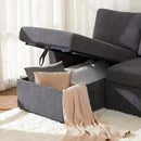 VanAcc Sleeper Sofa, Sofa Bed- 2 in 1 Pull Out Couch Bed with Storage Chaise, Sleeper Couch for Living Room, Grey Linen by CozyNest Decor
