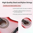 ADM Beginner Acoustic Classical Guitar 34 Inch Nylon Strings Wooden Guitar Bundle Kit for Kid Boy Girl Student Youth Guitarra Online Lessons with Gig Bag, Strap, Tuner, Strings, Picks, Pink by TinyTreasures Baby Boutique