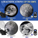 Telescope, Telescope for Adults High Powered, 80mm Aperture 600mm Portable Refractor Telescopes for Astronomy Beginners Fully Multi-Coated Optic High Transmission with Phone Adapter & Carry Bag by TinyTreasures Baby Boutique