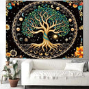 Delur Tree of Life Tapestry Moon Phase Nature Flower Plant Tapestry Wall Hanging Boho Mandala Spiritual Sun Aesthetic Psychedelic Headboard for Bedroom Living Room Home Decor (51.2" x 59.1") by CozyNest Decor