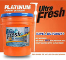 Ultra Fresh 5 Gallon Liquid Laundry Detergent Washing Soap for All Machine Types, 6X Platinum, Up to 640 Loads, Original Blue