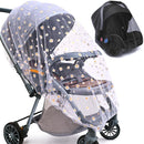 Baby Stroller Mosquito Net (2 Pack) - Durable Mesh Protection for Bassinets, Cradles, Playards, Pack N Plays & Portable Mini Cribs | Breathable Universal Fit Insect Barrier (Black + Daisy) by TinyTreasures Baby Boutique