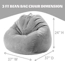 Bean Bag Chairs for Kids Chair Round Sofa Memory Foam Filling Reading Gaming Sofa for Living Room Bedroom by TinyTreasures Baby Boutique