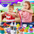 Metallic Slime Kit for Girls, Glimmer Crunchy, Galaxy Slime Making Kit for Girls Boys 6-12, Glow in The Dark DIY Slime Kit with Add-ins, Foam Balls, Charms, Glitters, Party Favors Gift Toys for Kids by TinyTreasures Baby Boutique