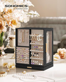 SONGMICS Jewelry Box 360°Rotating, Jewelry Storage Case with 5 Drawers, Jewelry Organizer, Glass Window, Spacious, Vertical Jewelry Storage, Open Design, Great Gift, Graphite Black UJBC170B01 by TinyTreasures Baby Boutique