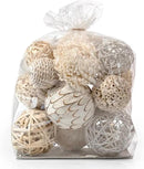 ANDALUCA Large Decorative Balls Bowl Filler Decor Orbs White & Cream (Natural White) by CozyNest Decor