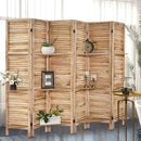 Room Divider with Shelves, Privacy Screen, Room Dividers and Folding Privacy Screens, 6 Panel Wood Temporary Wall Partition Separation Separator, Natural by CozyNest Decor