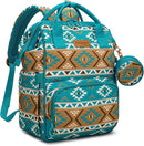 Wrangler Aztec Backpack Multifunction Baby Travel Bag with Changing Pad, Stroller Straps and Pacifier Case WG2204-91103TQ by TinyTreasures Baby Boutique