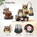 Json Garden Owls Statue with Solar LED Lantern, Loving Owls Family Embrace, Gifts for Mom Yard Art, Whimsical Figurine Large Sculpture Lighted Outdoor Mother's Day Spring Decorations for Lawn, Porch by CozyNest Decor