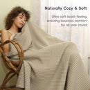 PHF Ultra Soft Waffle Weave Blanket Queen Size 90"x 90"- Washed Lightweight Breathable Cozy Woven Blanket for Bed - Aesthetic Decor for Couch Bedding Sofa Home Car - Khaki by CozyNest Decor