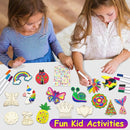 Wooden Magnets Painting Kit - Glow in The Dark - Arts & Crafts Supplies Painting Kit for Kids 4-8 8-12 - Family Crafts and Birthday Christmas Activities, Party Favors for Boys Girls Ages 4 5 6 7 8 9 by TinyTreasures Baby Boutique