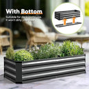 KING BIRD Raised Garden Bed Kit with Bottom 2025 Upgraded Galvanized Planter Garden Box Outdoor & Indoor for Gardening, Vegetables, Flowers, Dark Grey, 47.2x23.6x11.8 in by GreenHaven Gardens
