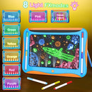 Magic LED Drawing Board for Kids, Toys for Boys Ages 5-7, Light Up Tracing Pad with 9 Double-Sided Cards, 6 Washable Pens, Glow Up Toys for Kids 4-6 Year Old Christmas Birthday Gifts by TinyTreasures Baby Boutique