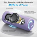 MIATONE Portable Bluetooth Speaker 36W Stereo Sound Bass Boost, 24H Playtime, Bluetooth 5.3 TWS Pairing Girl Friend Gifts for Woman(Purple) by TinyTreasures Baby Boutique