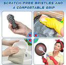Hsei 10 Pcs Blue Kitchen Scrub Dish Brush Bulk with 11 Inch Anti Slip Handle Cleaning Dish Scrubber with Stiff Bristles Washing Scrub Brushes for Housekeeping for Pots and Pans, Kitchen Sink by CozyNest Decor