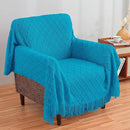 inhand Teal Throw Blanket for Couch and Bed, Soft Living Room Home Decor Knitted Twin Size Blanket, Outdoor Lightweight Breathable Summer Blanket, Farmhouse Warm Woven Decorative, 60"x80" by CozyNest Decor