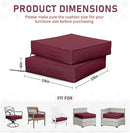 Patio Chair Cushions 19 X 19 X 4 Inch Waterproof Outdoor Seat Cushions for Patio Furniture, Outdoor Sofa Couch Pads with Ties & Handle, Set of 2, Burgundy by GreenHaven Gardens