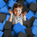 Foam Pit Cubes, 24 PCS 5 Inches Gymnastics Foam Blocks Trampoline Blocks, Multi-Sport Protective Padding for Gymnastics, Trampoline, Parkour, Skate Parks & BMX - Black & Dark Blue by TinyTreasures Baby Boutique