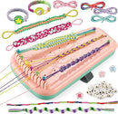 Chilpals Friendship Bracelet Making Kit for Girls,Arts and Crafts for Kids Ages 8-12,Birthday Gifts Ideas for Girl 7 8 9 10 11 Year Old - 2 in 1 Bracelets String Maker Toys Set (Pink) by TinyTreasures Baby Boutique