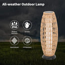 Large Patio Solar Powered Lantern for Garden Outdoor Decorative Floor Lamp Water-Resistant Wicker Lights for Deck Backyard by CozyNest Decor