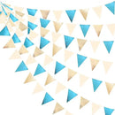 Champagne Gold Sky Blue Beige Decorations Metallic Fabric Triangle Pennant Banner Bunting Flag Garland for Birthday Baby Shower Engagement Wedding Graduation Bridal Shower Party Decorations Supplies by GreenHaven Gardens