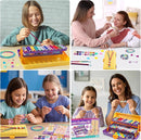 Friendship Bracelet Making Kit with Storage Box,DIY String Bracelet Arts and Craft for Girls Aged 8-12,Kids' Travel Activity Toy Set,Birthday Gifts for Ages 6 7 8 9 10 11 12 Year Old (Yellow/Purple) by TinyTreasures Baby Boutique