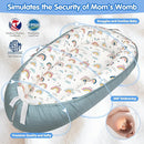 Baby Lounger - Baby Lounger for Newborn 0-24 Months, Breathable & Soft Baby Nest, Portable and Lightweight Lounger for Home and Travel, Ideal Newborn Babies Essentials (Blue-Rainbow) by TinyTreasures Baby Boutique