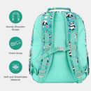 Choco Mocha Cheetah Backpack for Girls, Elementary School Backpack for Girls Ages 6-8 Kids Kindergarten Backpack Bookbag 17 Inch with Chest Strap, Green by TinyTreasures Baby Boutique