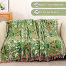 Boho Ultra Soft Throw Blanket 60''x80',100% Cotton Blankets for Couch Bed,Squirrel Farmhouse Home Decor Bed Blankets, All Season Rustic Reversible Bohemian Lightweight Throw for Bed -Light Green by CozyNest Decor
