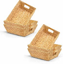 Set of 6 Snack Baskets, Wicker Snack Basket Organizer for Office, Small Wicker Baskets with Handles, (6 Medium Basket) by CozyNest Decor