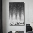 Framed Black and White Abstract Wall Art, Modern Large Canvas Paintings Artwork for Walls, Minimalist Abstract Starry Night Art Prints Pictures for Living Room Hallway Bedroom Office Bathroom Wall Decor 24x36 Inch by CozyNest Decor