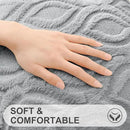 decorUhome Fall Throw Pillow Covers 20x20 Inch Set of 2, Soft Plush Decorative Faux Fur Grey Solid Couch Pillow Covers, Accent Farmhouse Neutral Square Euro Pillow Cases for Sofa Bed Living Room by CozyNest Decor