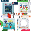 Fish Baby Book 0-6 Months,Touch Feel Cloth Crinkle Books for Babies,Infant Baby Toys 6-12 Months,Learning Education Soft Sensory Mirror Toy,Teether,Shower Gifts for Boys Girls-Gift Box by TinyTreasures Baby Boutique