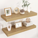 Floating Shelves for Wall, 2 Large Wall Mounted Shelves with Invisible Brackets, Long Wood Floating Wall Shelf Shelves for Living Room, Bedroom, Kitchen, (Oak, 24" W x 9" D x 1.5" H) by TinyTreasures Baby Boutique