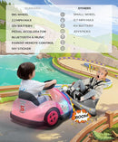 ELEMARA Toddler Bumper Car with Big Wheels, 2.2 Mph, Ride On Toys for Toddlers with DIY Stickers, 12v Electric Bumper Cars for Kids with Bluetooth,LED Light,Music for Indoor Outdoor,Peach Pink by TinyTreasures Baby Boutique
