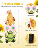 iStatue Solar Garden Gnome Figurine Light with Bees Sunflower, 9.5'' Resin Outdoor Statue for Yard Patio Decor Lawn Ornaments Porch Garden Gifts for Women/Girl (Ms Bee Gnome) by GreenHaven Gardens