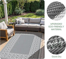 GENIMO Outdoor Rug Waterproof for Patio Decor, 5'x8' Reversible Plastic Straw Area Carpet, Camping Outside Mat for Outdoor, RV, Deck, Camper, Balcony,Picnic Grey & White by CozyNest Decor