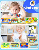Benresive Wooden Toddler Puzzles, Montessori Toys for 1 2 3 Year Old Boys, Toys for 1 2 3 Year Old Boy Birthday Gifts, 12 Pack Vehicle Toddler Learning Educational Puzzles by TinyTreasures Baby Boutique