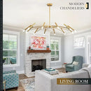 Gold Modern Chandelier 39.4" Large Chandelier Lighting Adjustable Ceiling Pendant Light 12 Light Pendant Light Fixtures for Living Room Dining Room Foyer by CozyNest Decor