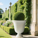 Worth Garden 2-Pack 19.5" H Plastic Urn Planters, Grayish White Large Lightweight Imitation Stone Textured Decorative Flower Plant Pots with Drainage Hole for Indoor Outdoor Patio Front Porch by CozyNest Decor