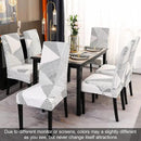 JQinHome White Chair Covers for Dining Room Set of 4, High Stretch Removable Washable Parsons Chair Slipcover for Home Party Hotel Wedding Ceremony (4PCS, Geometric) by CozyNest Decor