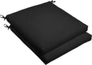 Sorra Home Sunbrella Bristol Square Chair Cushion (Set of 2) - Fade & Water Resistant, Outdoor & Indoor Patio Seat Cushion with Plush Foam - Canvas Black (19" x 19" x 2.5") by GreenHaven Gardens